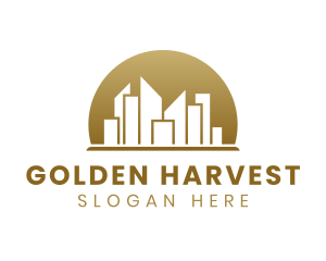 Skyscraper Golden City logo design