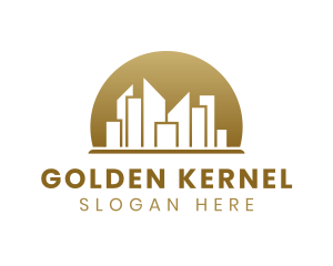 Skyscraper Golden City logo design