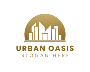 Skyscraper Golden City logo design