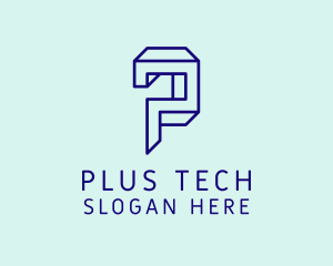 Tech 3D Brick Letter P logo design