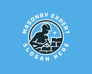 Man Brick Contractor  logo design