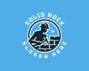 Man Brick Contractor  logo design