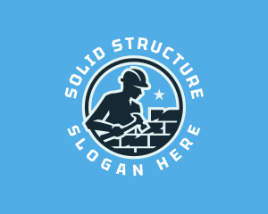 Man Brick Contractor  logo design