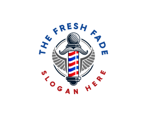 Barbershop Grooming Wings logo design