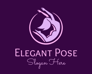 Woman Gymnast Pose logo design