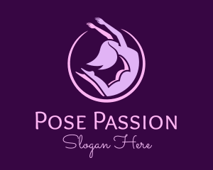 Woman Gymnast Pose logo design