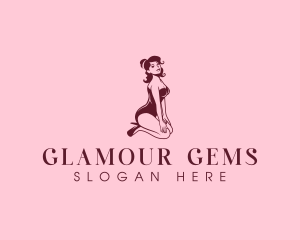 Lady Pinup Woman logo design