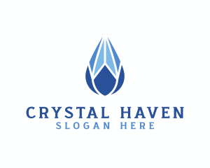 Crystal Diamond Droplet logo design