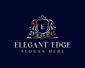 Elegant Crown Shield logo design