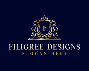 Elegant Crown Shield logo design