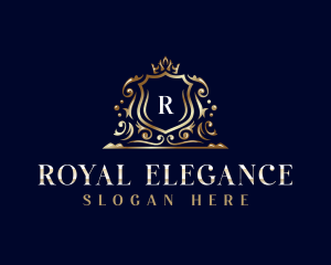 Elegant Crown Shield logo design