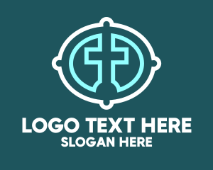 Symbolic - Christian Cross Badge logo design