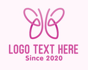 Pulmonology - Pink Butterfly Lungs logo design