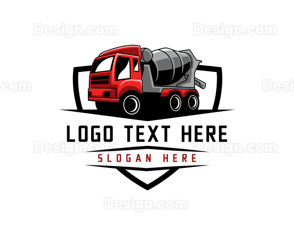 Cement Mixer Truck Logo