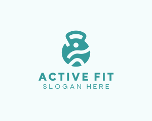 Fitness Instructor Kettlebell logo design