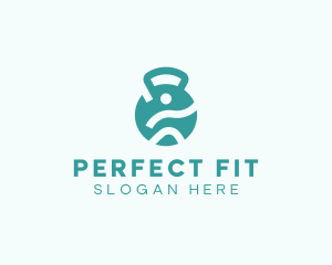 Fitness Instructor Kettlebell logo design