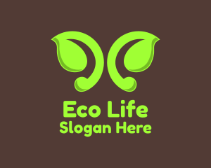 Green Butterfly Leaf  logo design