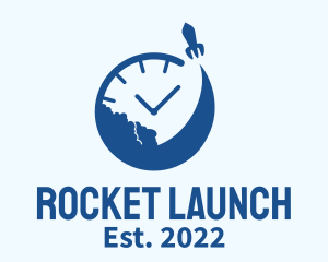 Aerospace Rocket Clock logo design