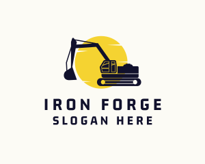 Construction Excavator Machinery logo design