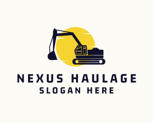 Construction Excavator Machinery logo design