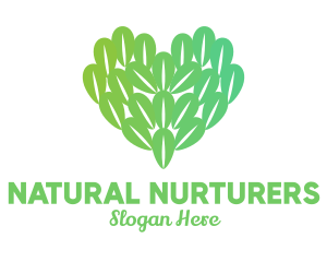 Nature Leaf Heart  logo design