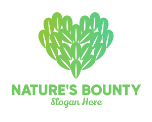 Nature Leaf Heart  logo design