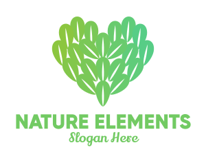 Nature Leaf Heart  logo design