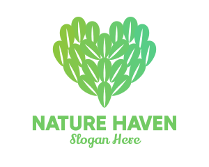 Nature Leaf Heart  logo design