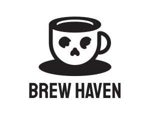 Skull Coffee Cup logo design