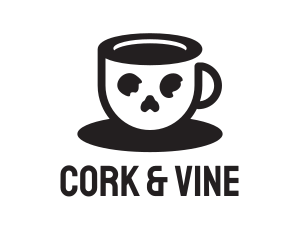 Skull Coffee Cup logo design