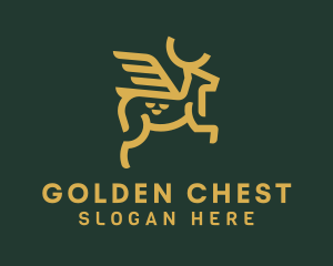 Golden Deer Wings  logo design