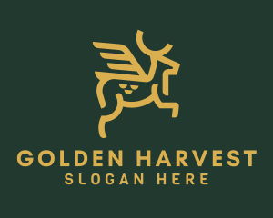 Golden Deer Wings  logo design