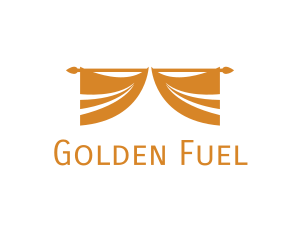 Golden Curtain Drapery logo design