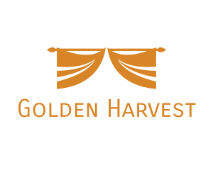 Golden Curtain Drapery logo design