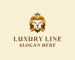 Luxury Lion Crown logo design