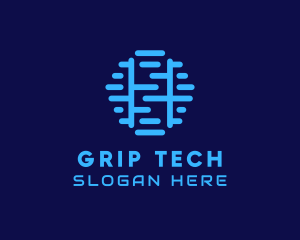 Tech Geometric Circuit  logo design