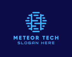 Tech Geometric Circuit  logo design