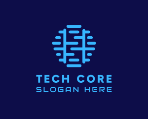 Tech Geometric Circuit  logo design