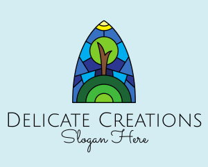 Stained Glass Eco Tree logo design