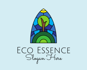 Stained Glass Eco Tree logo design