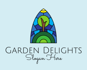 Stained Glass Eco Tree logo design