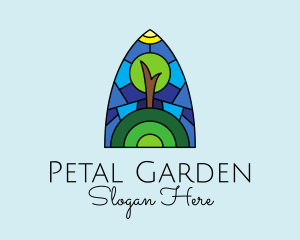 Stained Glass Eco Tree logo design