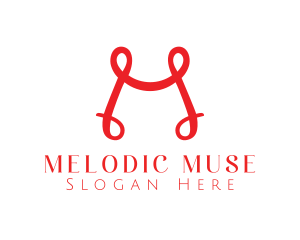 Red Ribbon M logo design