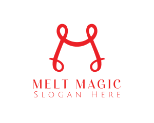 Red Ribbon M logo design