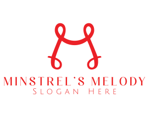 Red Ribbon M logo design