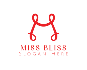 Red Ribbon M logo design