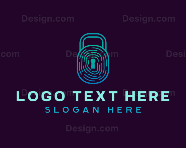 Fingerprint Lock Security Logo