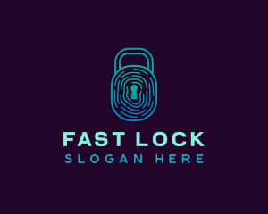 Fingerprint Lock Security logo design