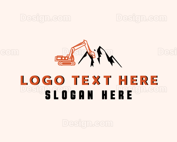 Mountain Backhoe Excavator Logo