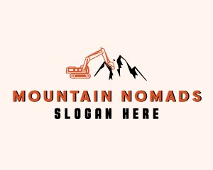 Mountain Backhoe Excavator  logo design